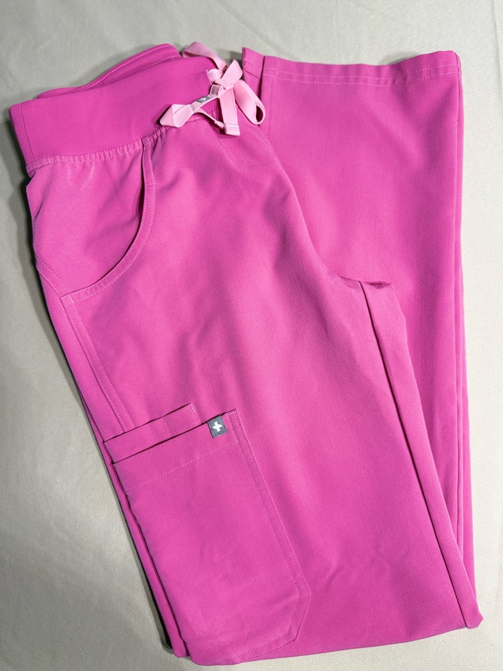 Figs Pink Drawstring Cargo Jogger Scrub Pants